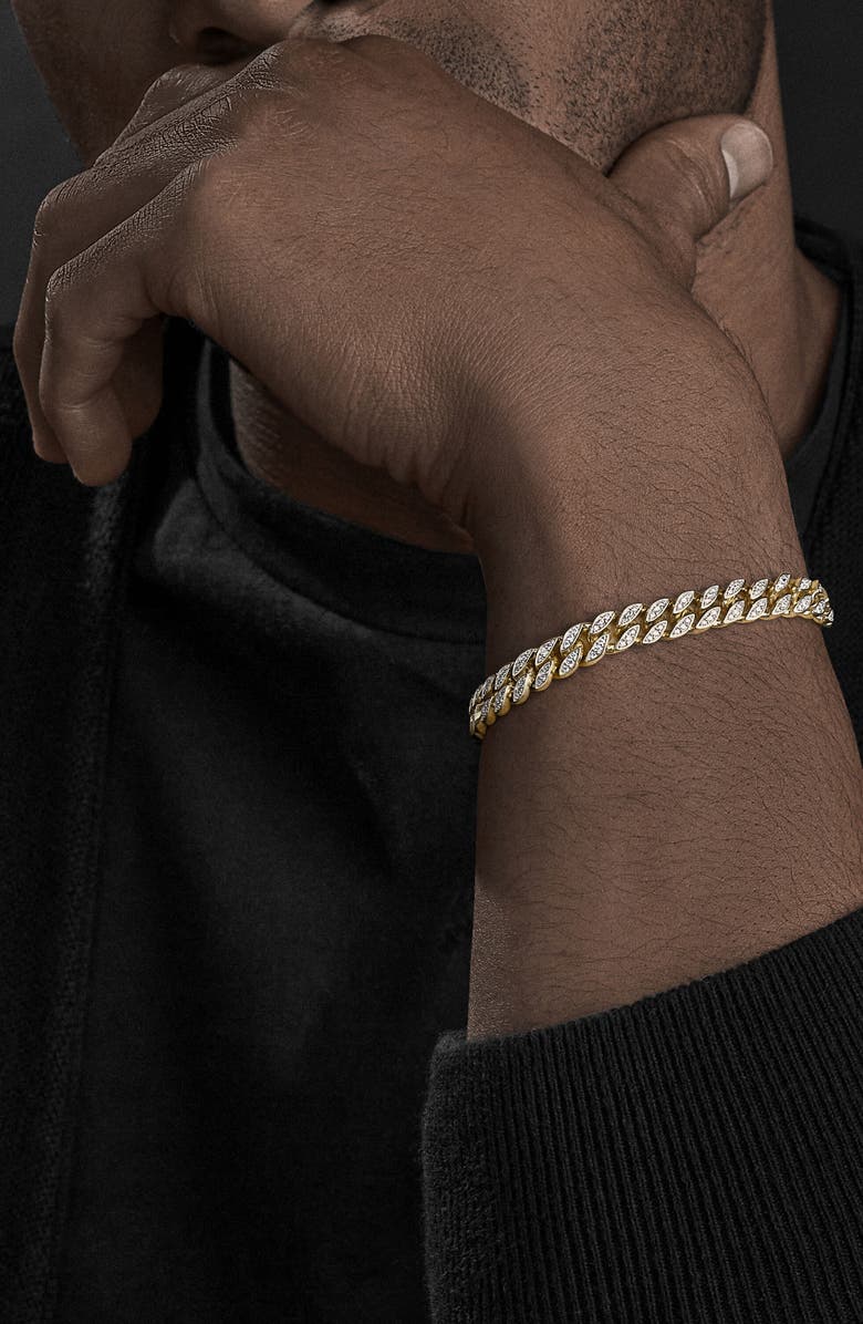 David Yurman Men's Pavé Diamond Curb Chain Bracelet, 8mm, Alternate, color, 