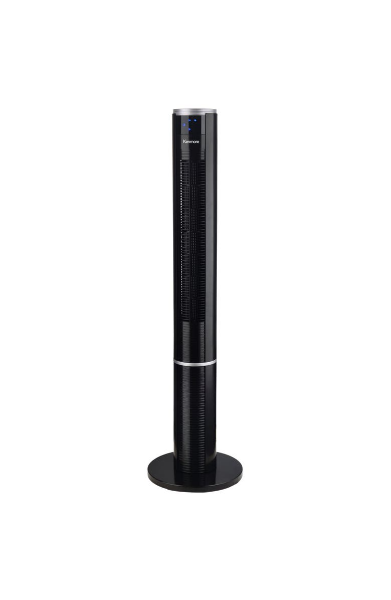 Kenmore 43 Inch Black Bladeless Slim Tower Fan, Main, color, Black