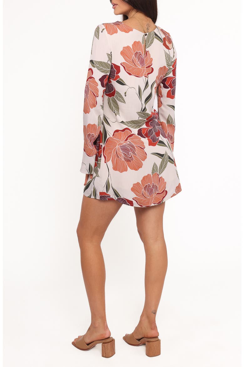 Elanira Floral Long Sleeve Minidress, Alternate, color, FALL FLORAL