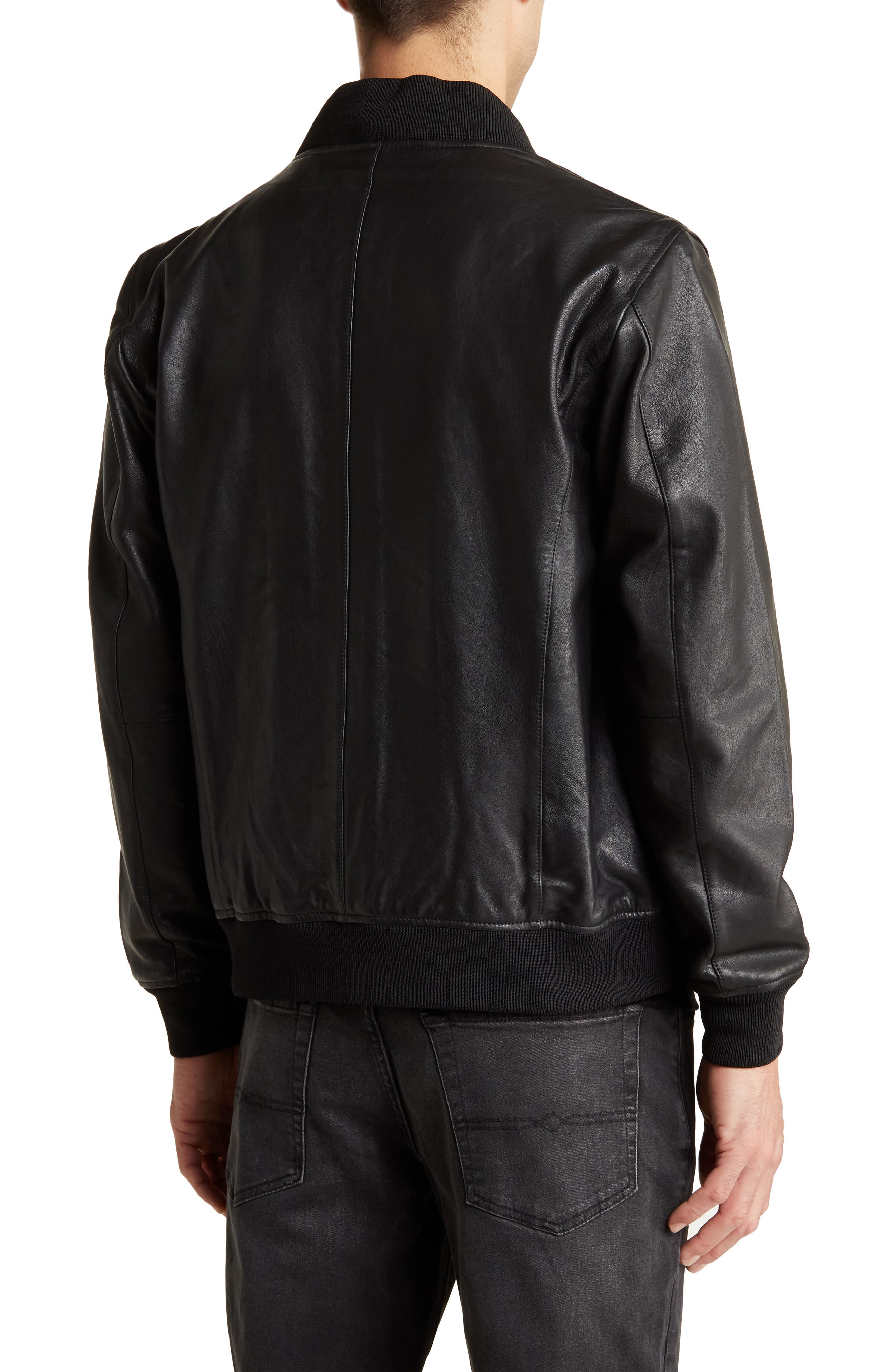 Slate & Stone Leather Bomber Jacket (Men) | Nordstromrack
