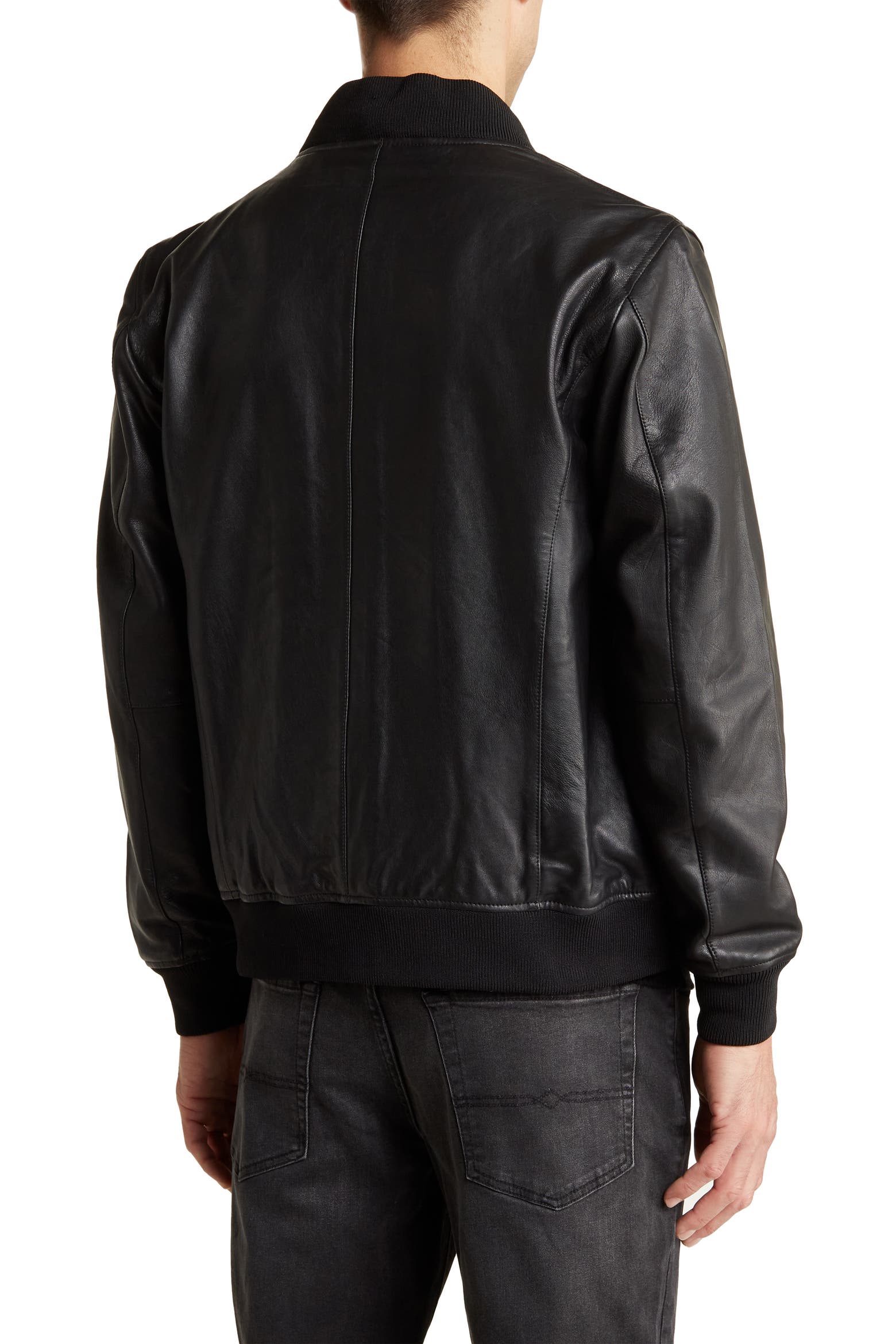 Stone Slates Rack Slate & Stone Leather Bomber Jacket (Men) | Nordstromrack