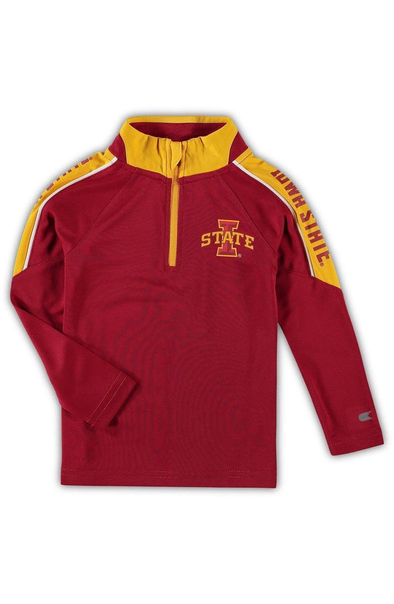 COLOSSEUM Toddler Colosseum Cardinal Iowa State Cyclones Windshirt Quarter-Zip Jacket, Main, color,