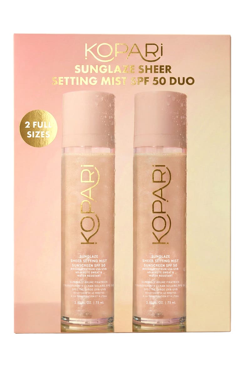 Sunglaze Sheer Setting Mist Sunscreen SPF 50 Duo $68 Value, Alternate, color, NO COLOR