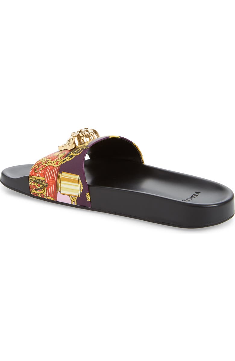 Versace Medusa Pool Slide Sandal, Alternate, color,