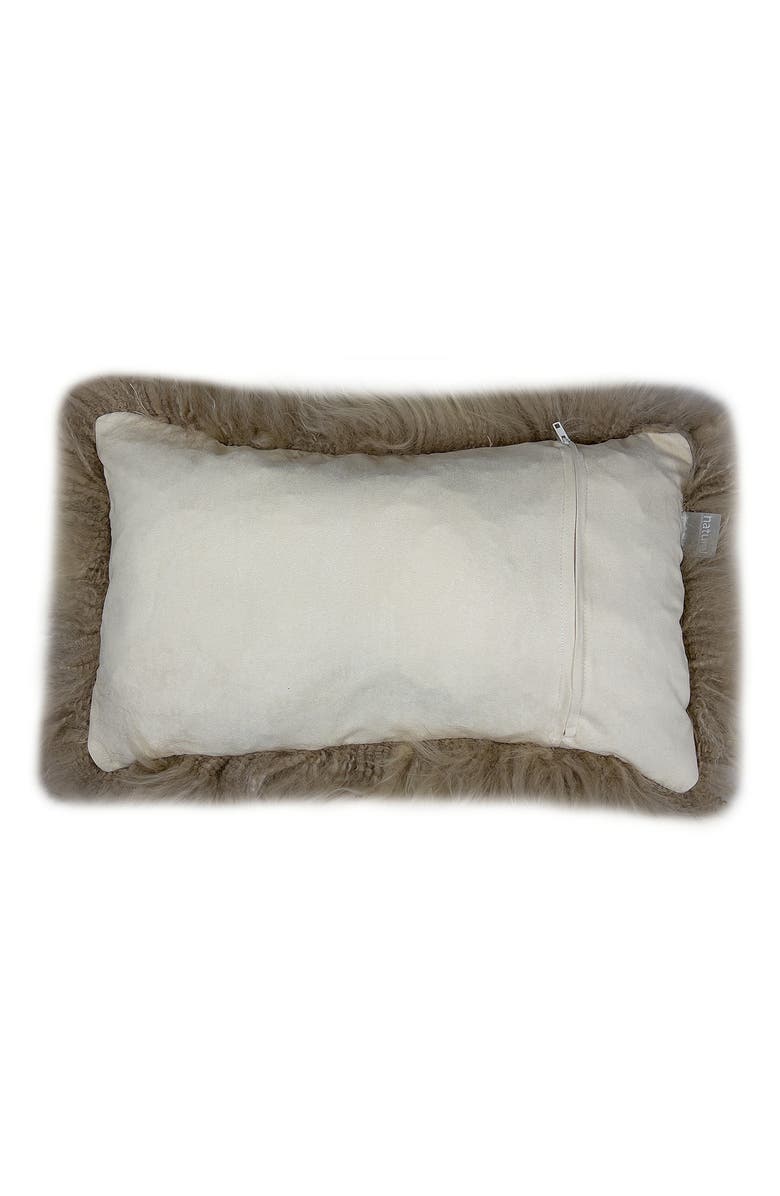 NATURAL New Zealand Genuine Sheepskin Pillow - 12" X 20" - Taupe - Set of 2, Alternate, color, Taupe