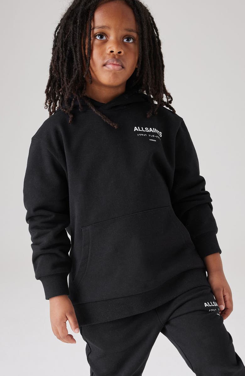 smALLSAINTS by ALLSAINTS Kids' Underground Graphic Cotton Hoodie, Alternate, color, Black