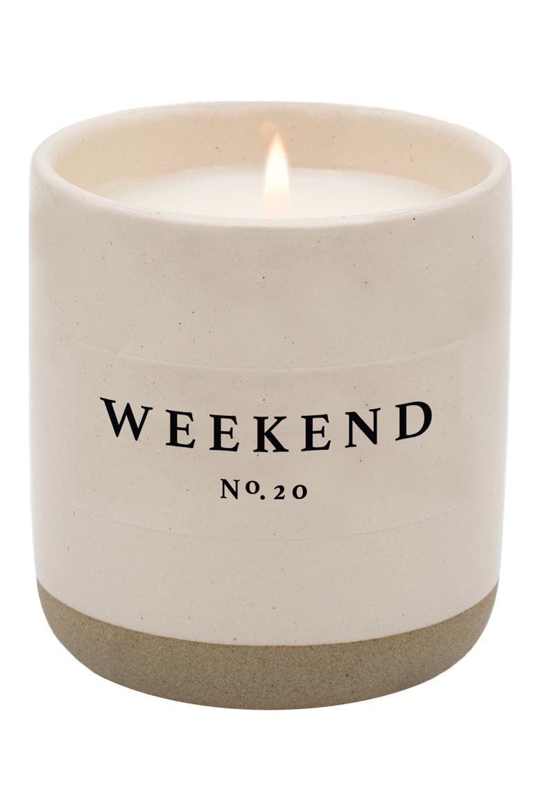 Weekend 12 oz. Stoneware Jar Candle, Main, color, TAN