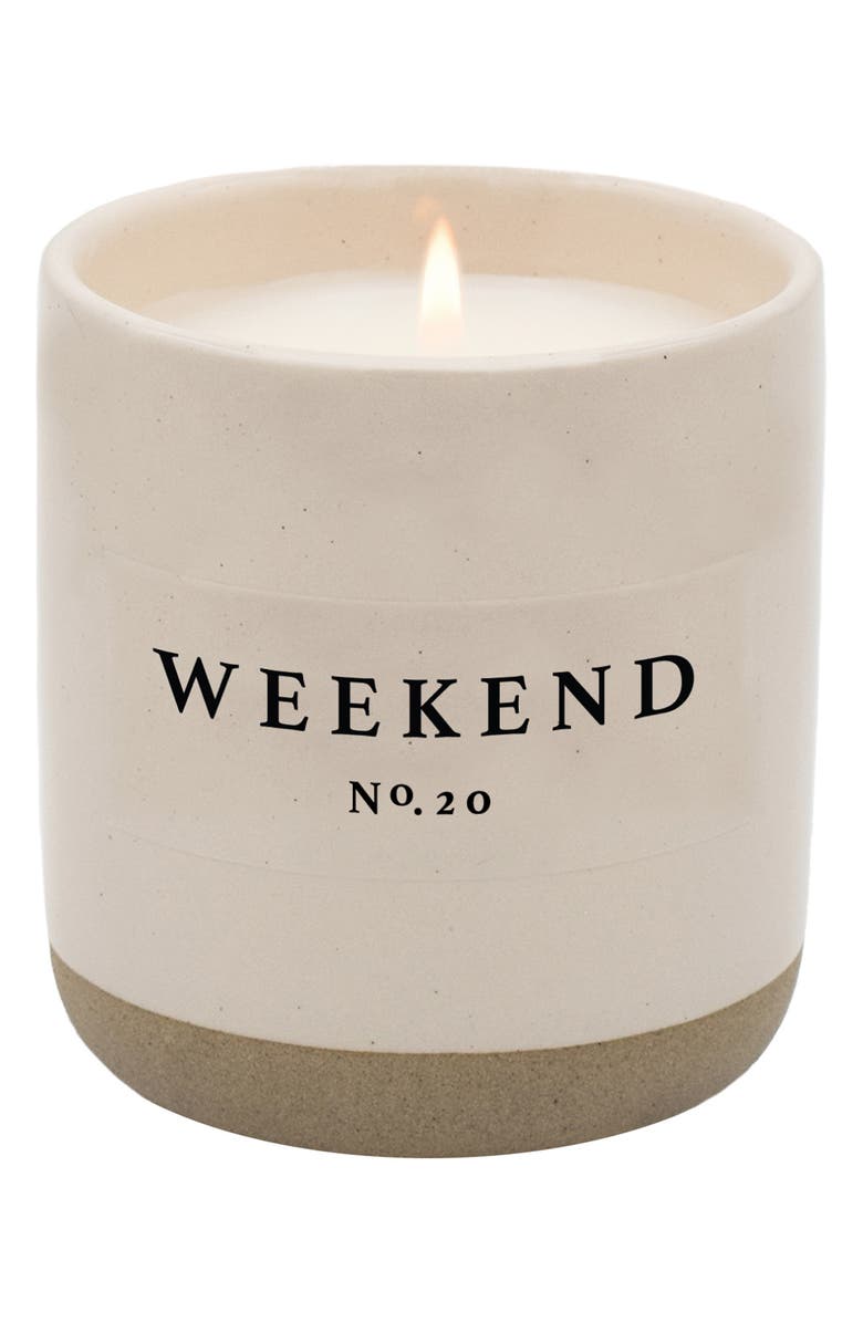 SWEET WATER DECOR Weekend 12 oz. Stoneware Jar Candle, Main, color,