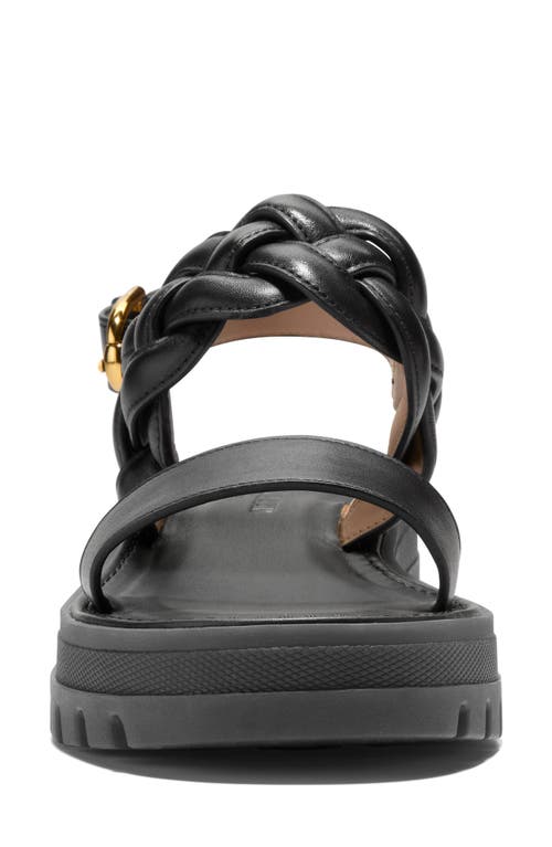 Cole Haan Cressida Lug Sandal In Black Leather