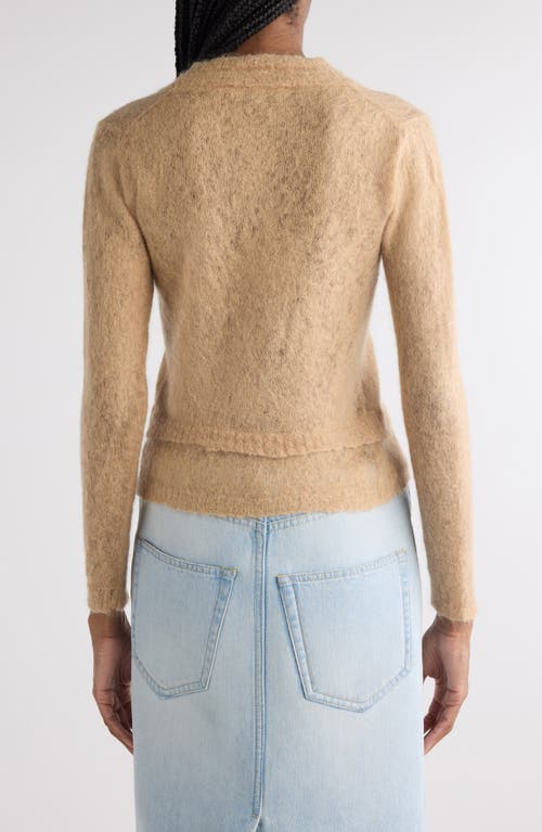 Acne Studios Kahoo Overwashed Mohair Blend Cardigan In Beige