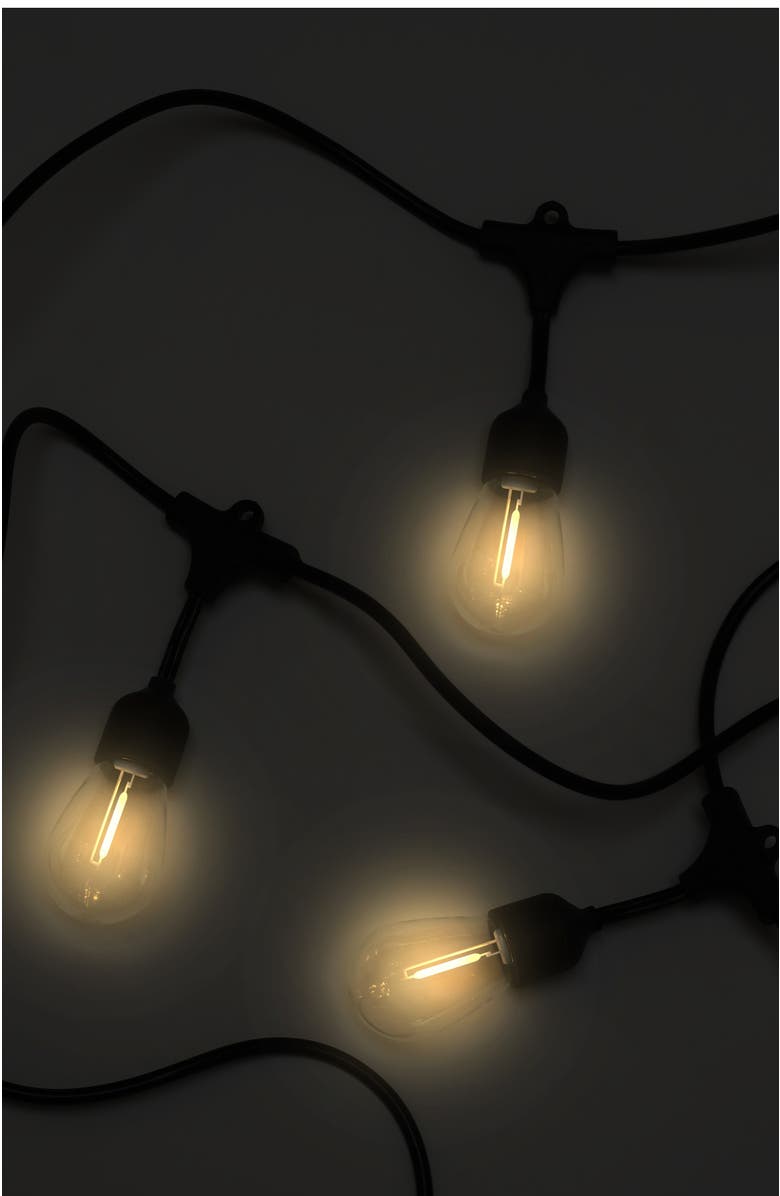 Brightech Solar-Powered Weatherproof LED 48' Outdoor String Lights - 15 Shatterproof Bulbs, Alternate, color, Classic Black- 48' (15 Bulbs)