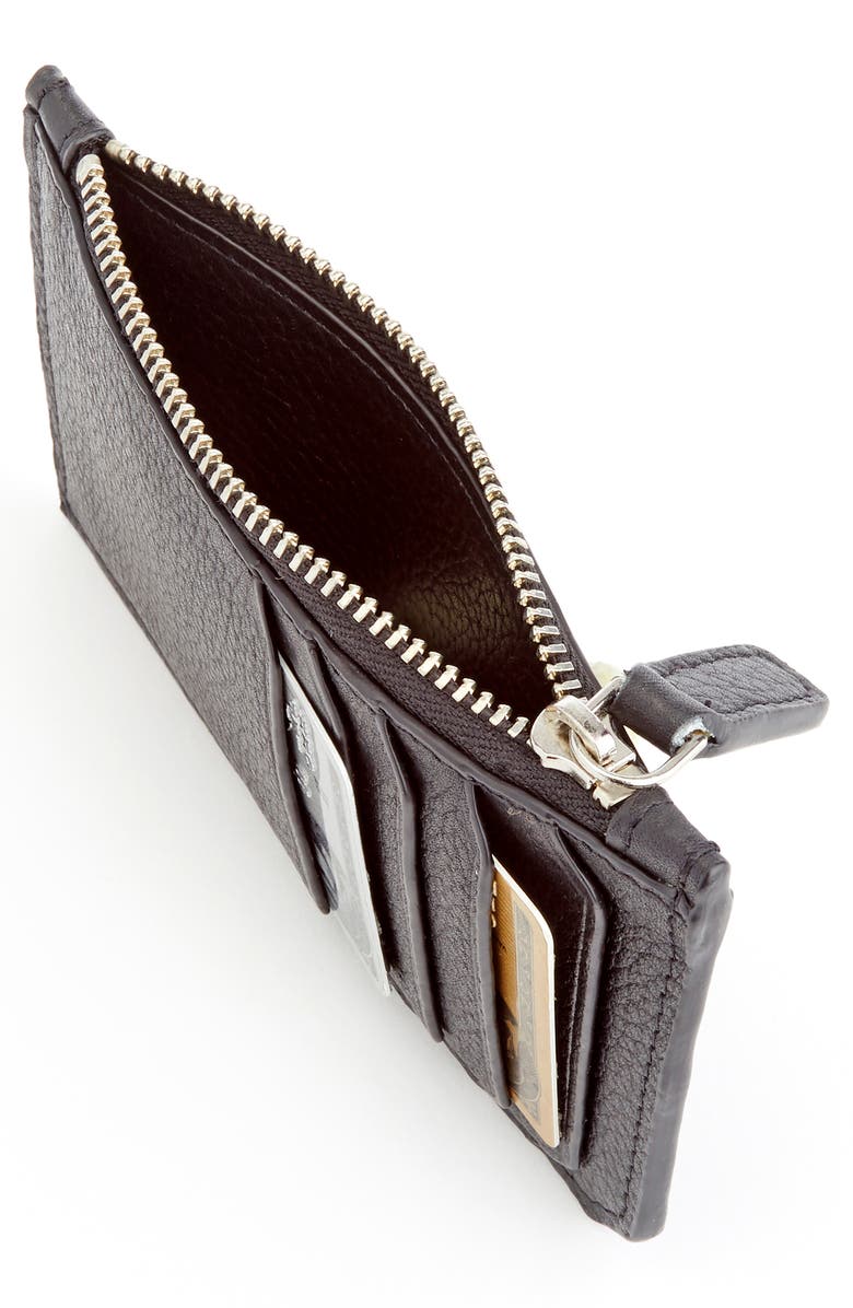 ROYCE New York Personalized Card Case, Alternate, color, Black- Deboss