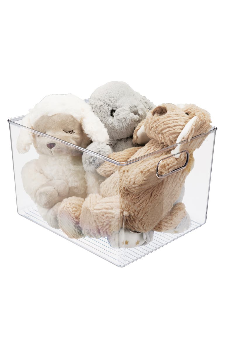 mDesign Storage Bins with Handles - Organize Kitchen, Bathroom, or Home Office - Set of 8 - Clear, Alternate, color, 