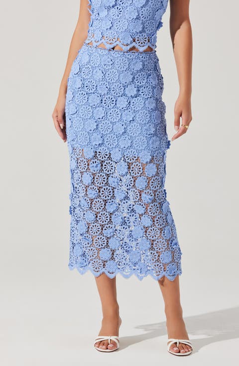 Jonae Floral Appliqué Midi Skirt