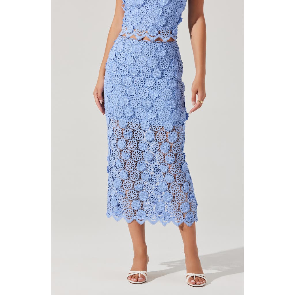 Astr The Label Jonae Floral Appliqué Midi Skirt