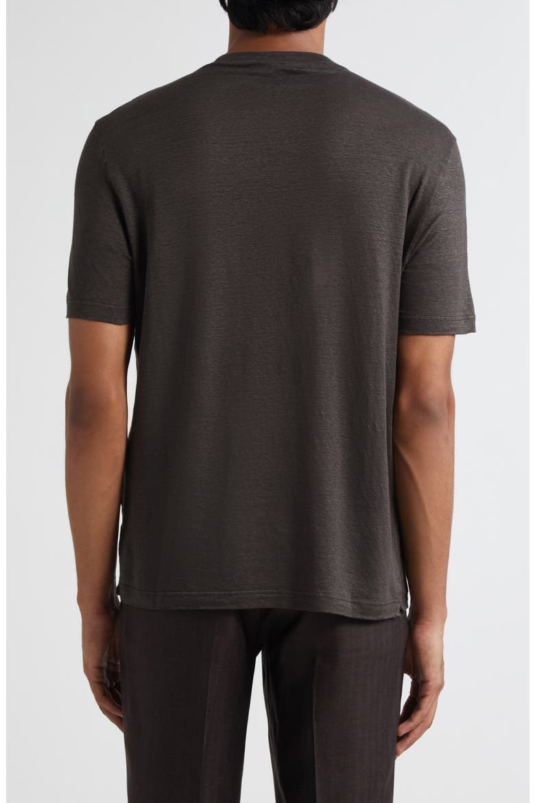 Linen Stretch Jersey T-Shirt, Alternate, color, BROWN