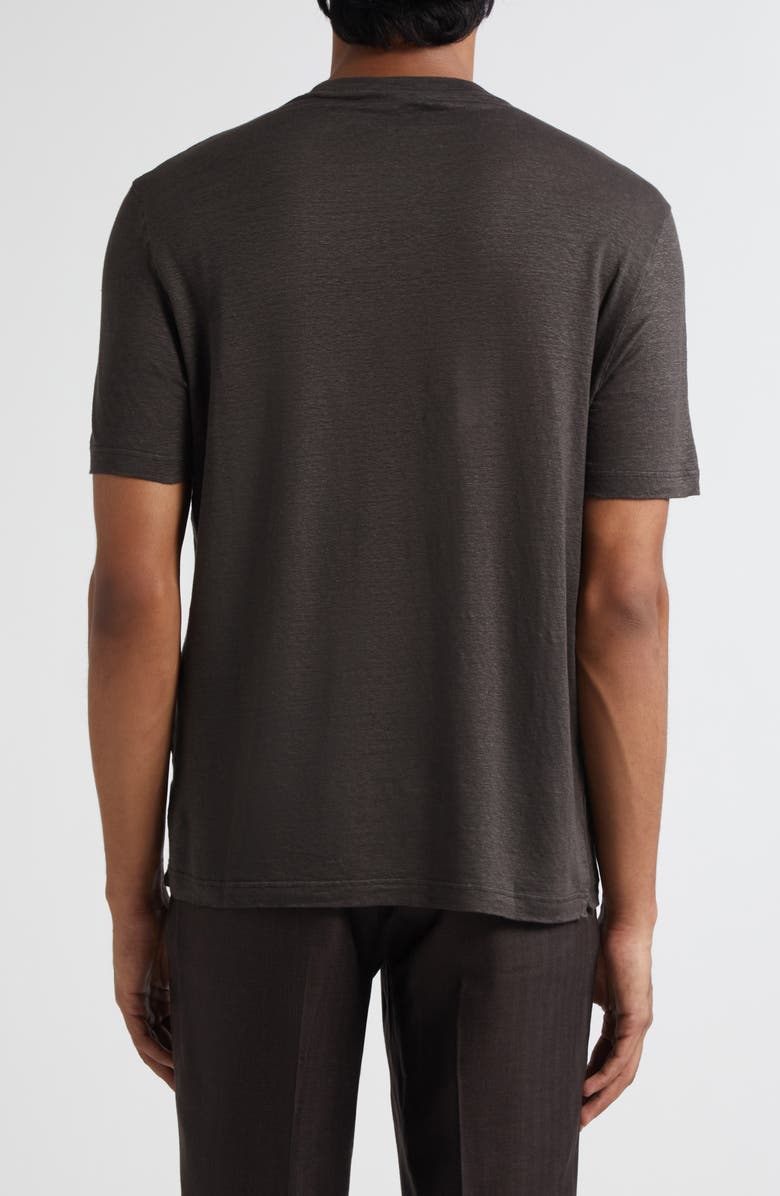 Thom Sweeney Linen Stretch Jersey T-Shirt, Alternate, color, Brown