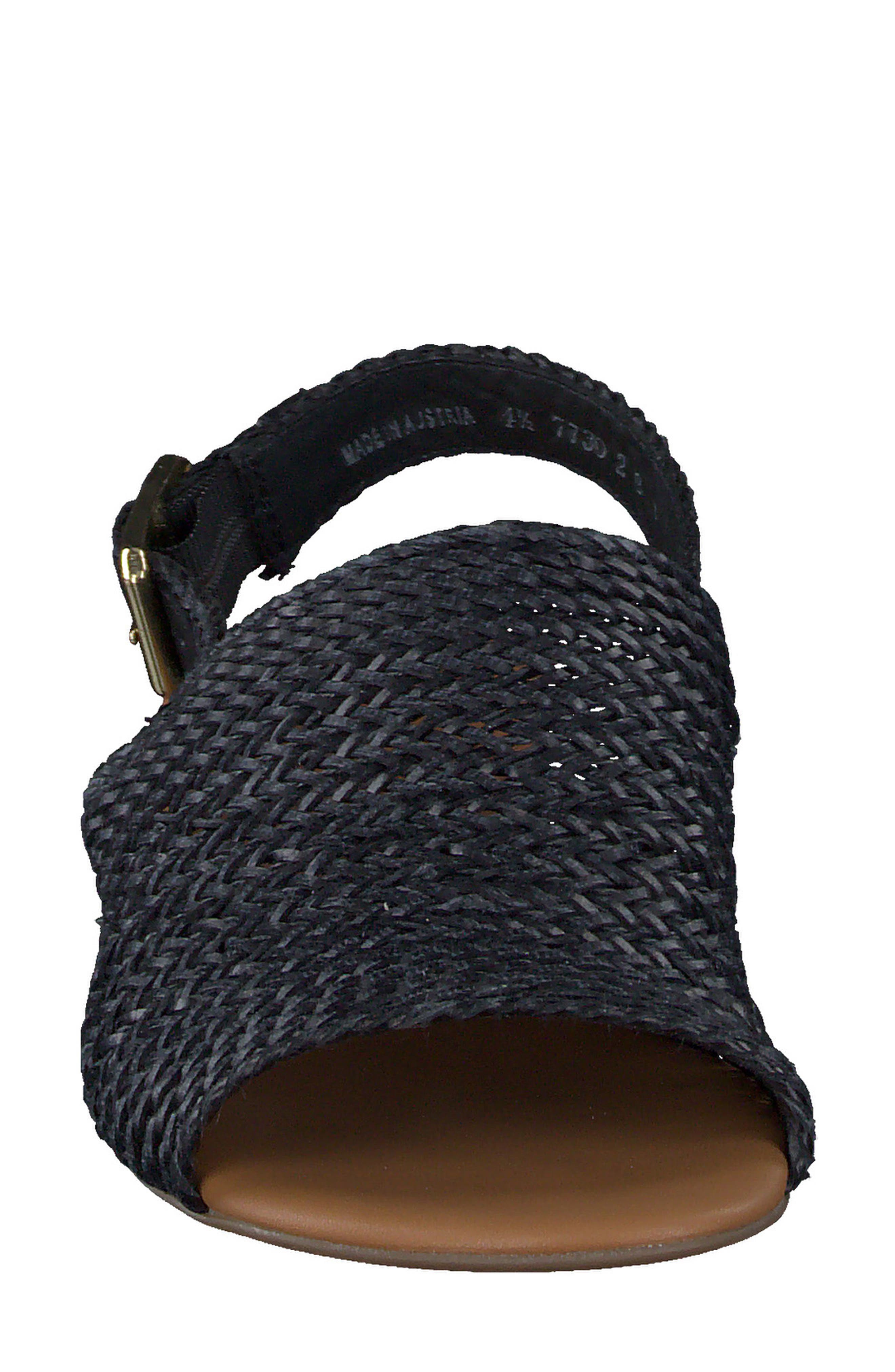 Paul Green Helena Woven Leather Block Heel Sandal, Alternate, color, 