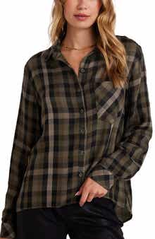Plaid Slouchy Pocket Button Down Shirt