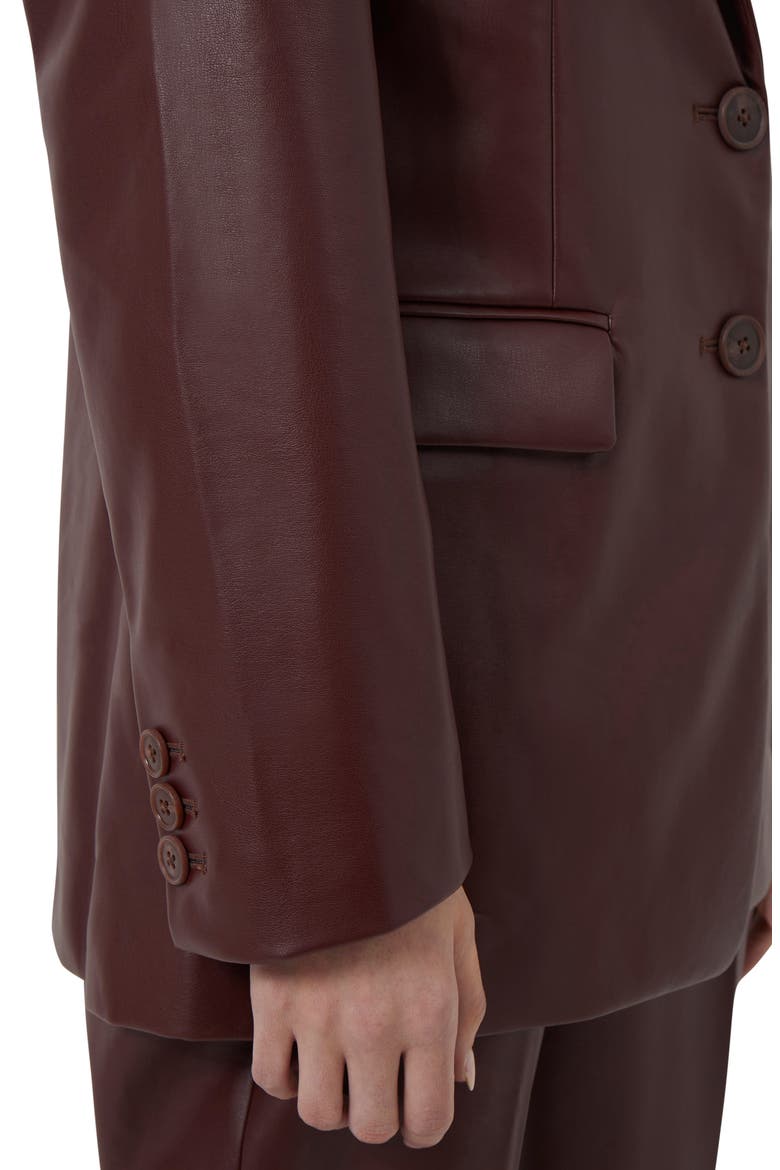 Crolenda Faux Leather Blazer, Alternate, color, BITTER CHOCOLATE