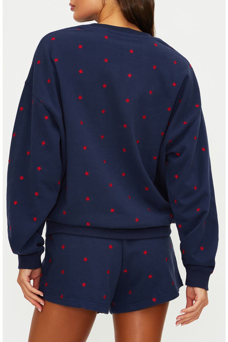 Devyn Embroidered Star Oversize Sweatshirt, Alternate, color, STAR SPANGLED SEAS