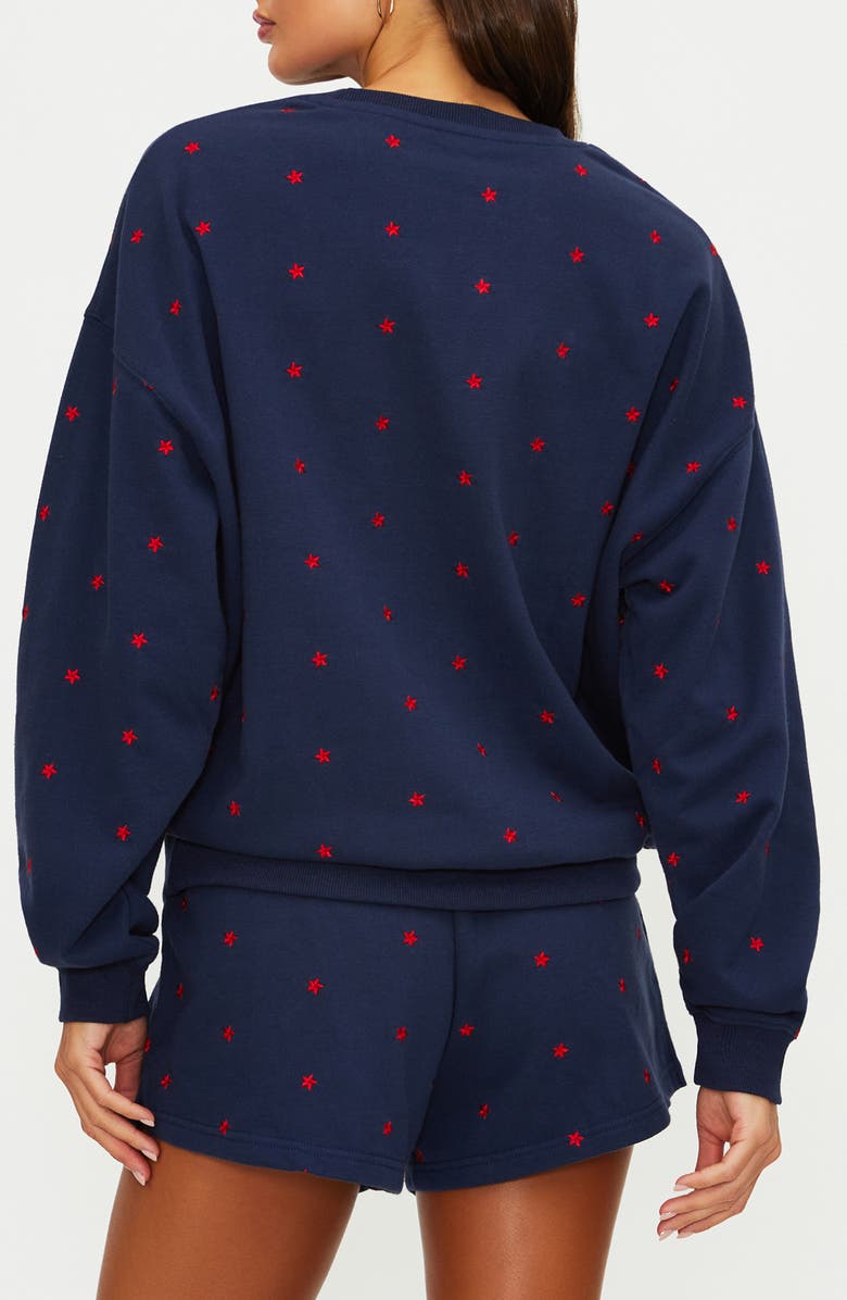Beach Riot Devyn Embroidered Star Oversize Sweatshirt, Alternate, color, 
