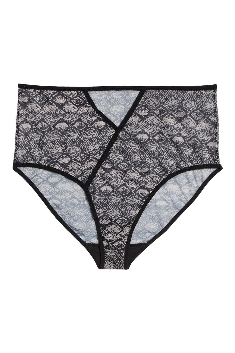 Down the Garden Patch Cutout High Waist Panties, Alternate, color, BEIGE-BLACK