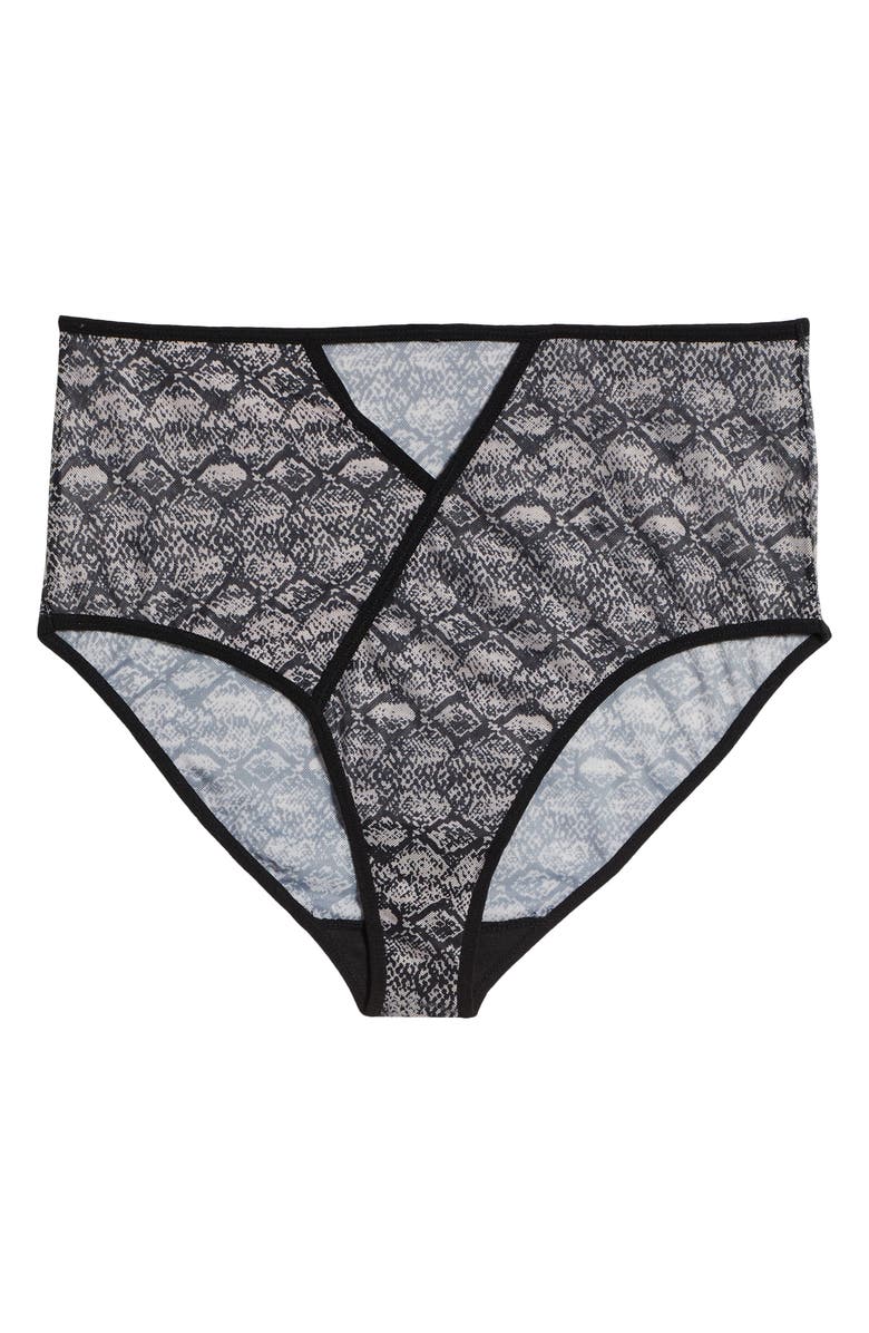 Hauty Down the Garden Patch Cutout High Waist Panties, Alternate, color, Beige-Black