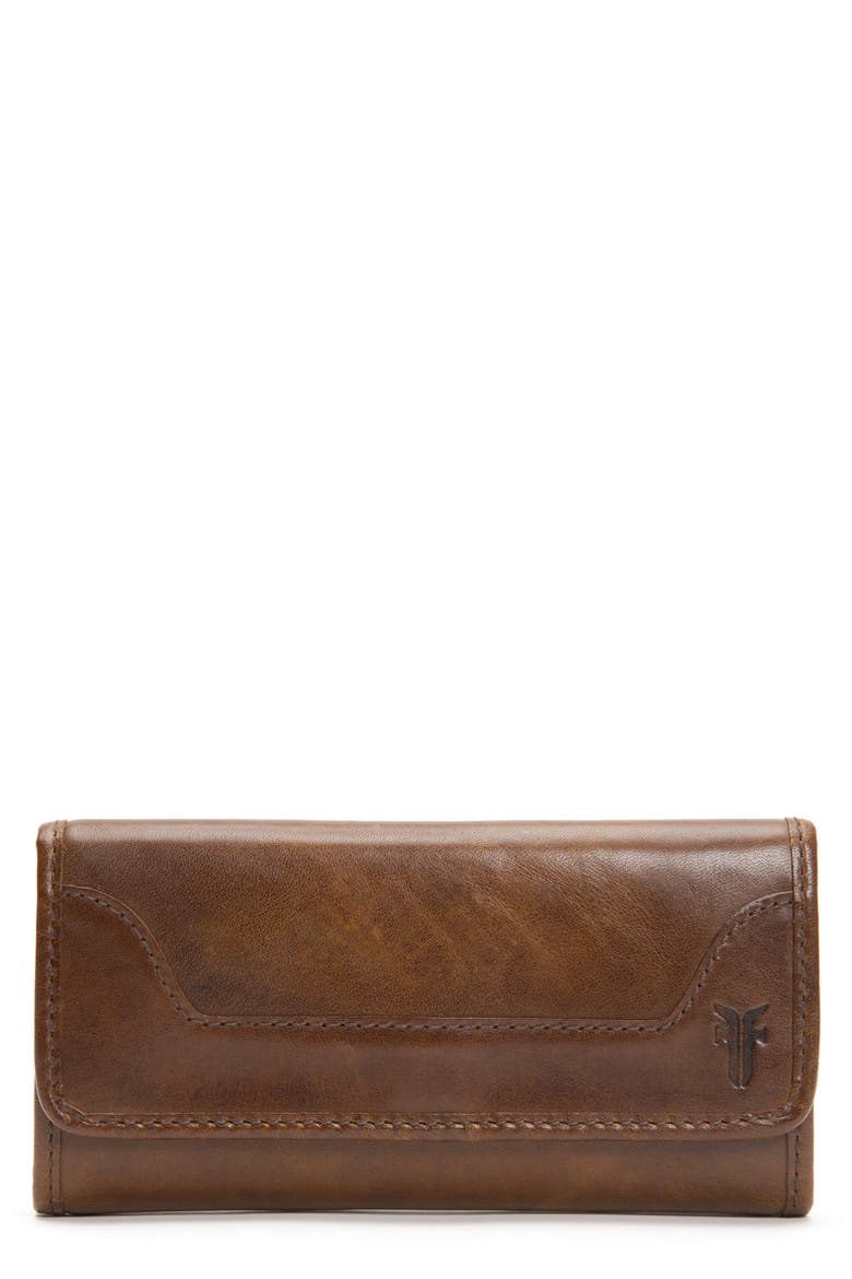 Melissa Leather Wallet, Main, color, DARK BROWN