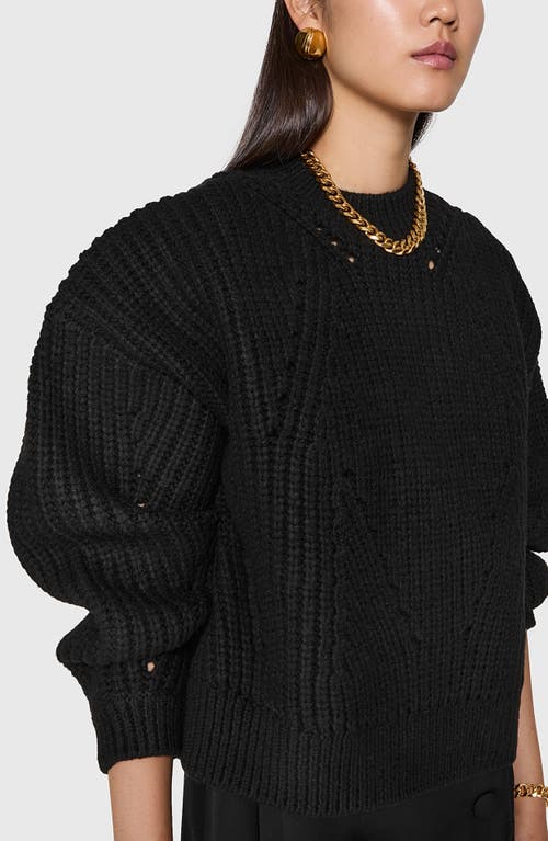 Rebecca Minkoff Brooks Oversize Split Hem Sweater In True Black