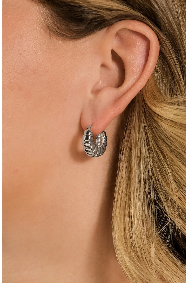 Lysandra Bubble Hoop Earrings, Alternate, color, SILVER