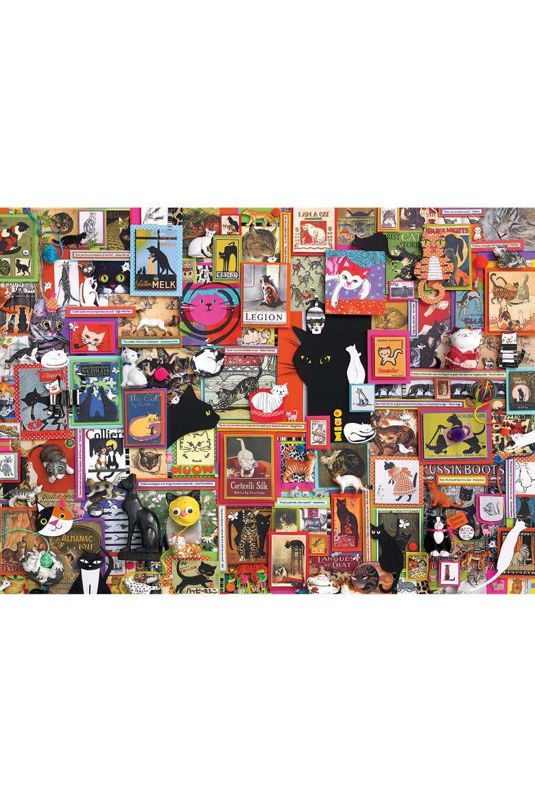 1000 Piece Puzzle Catsville Reference Poster Included, Alternate, color, Multicolored