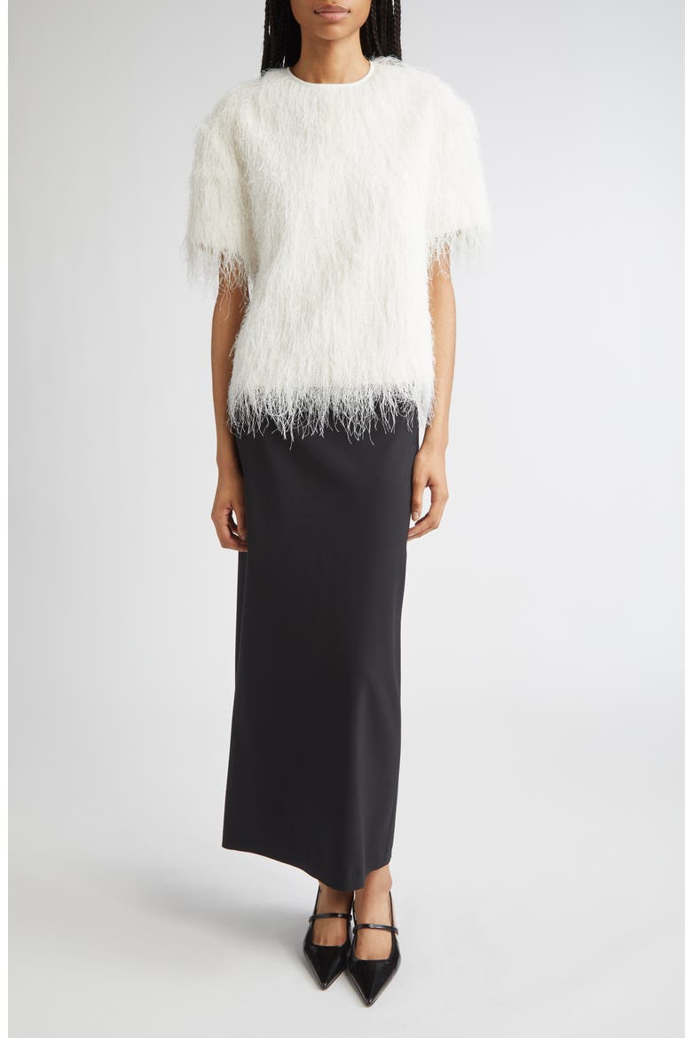 Samos Stretch Wool Grain de Poudre Pencil Skirt, Alternate, color, BLACK
