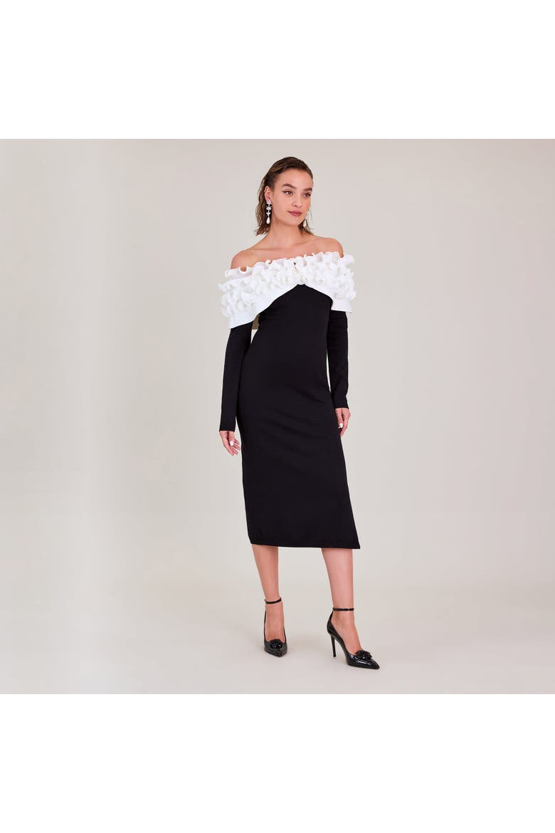 Andalouse Dress, Alternate, color, Black/White