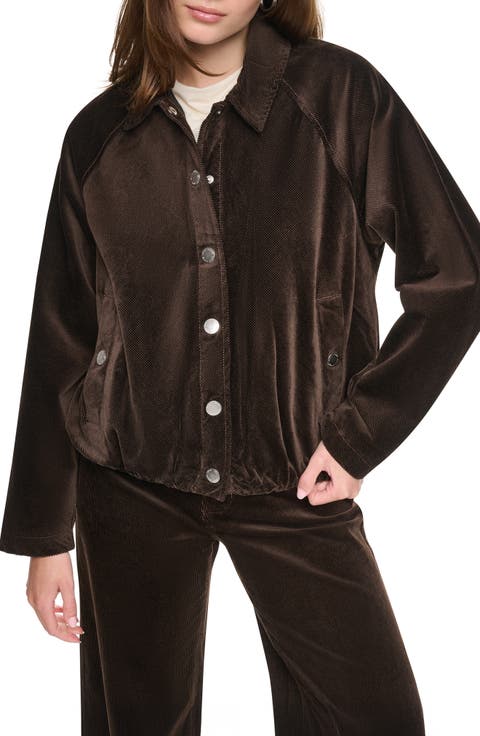 Corduroy Raglan Sleeve Bubble Jacket