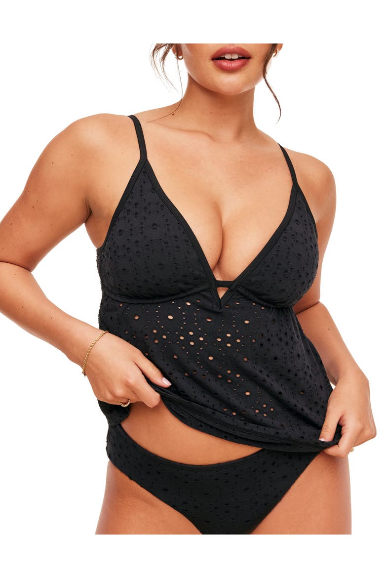 Bailee Swimwear Tankini Top, Alternate, color, Black