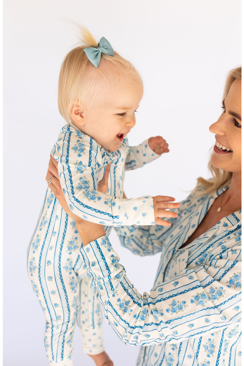Forever Blooming Zipper Romper, Alternate, color, Cream / Blue Roses