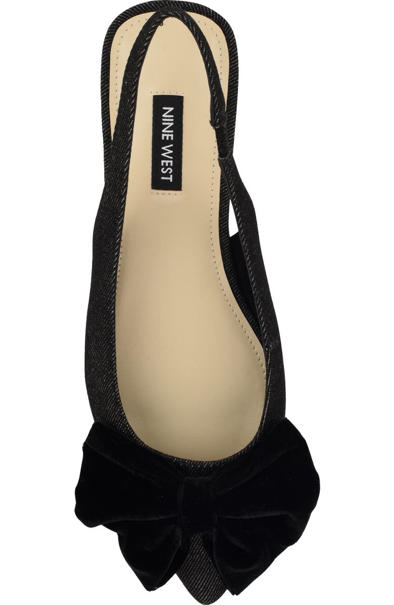 Nine West Junnie Pointed Toe Slingback Flat, Alternate, color, Black 001