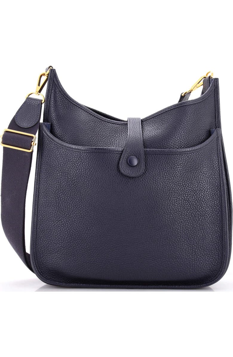 Pre-Owned Hermes Evelyne Bag Gen III Clemence GM, Alternate, color, Bleu Nuit