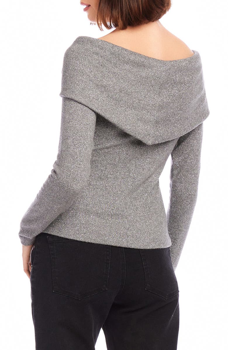 FIFTEEN TWENTY Lana Metallic Crossover Top, Alternate, color, Silver