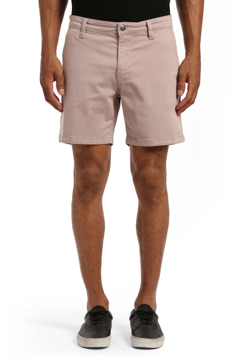 Noah Flat Front Stretch Twill Shorts, Main, color, ROSE TWILL