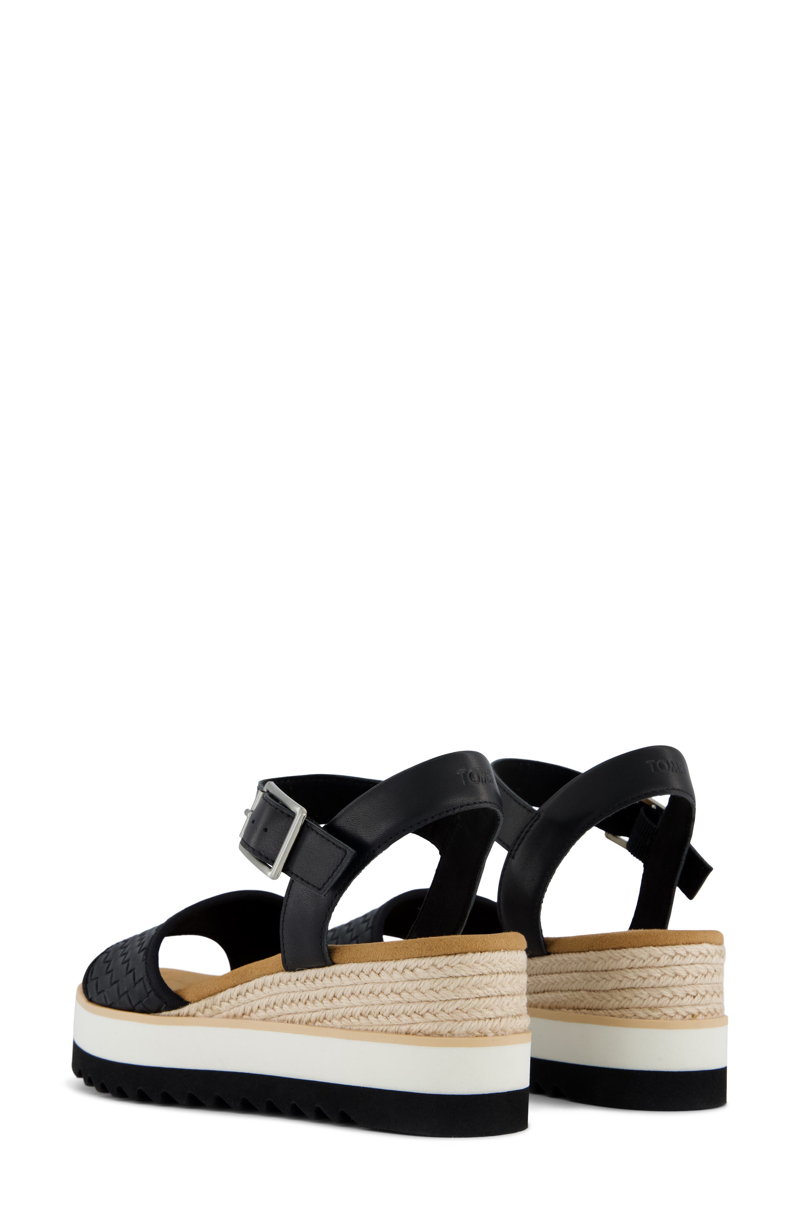 TOMS Diana Platform Wedge Sandal, Alternate, color, Black