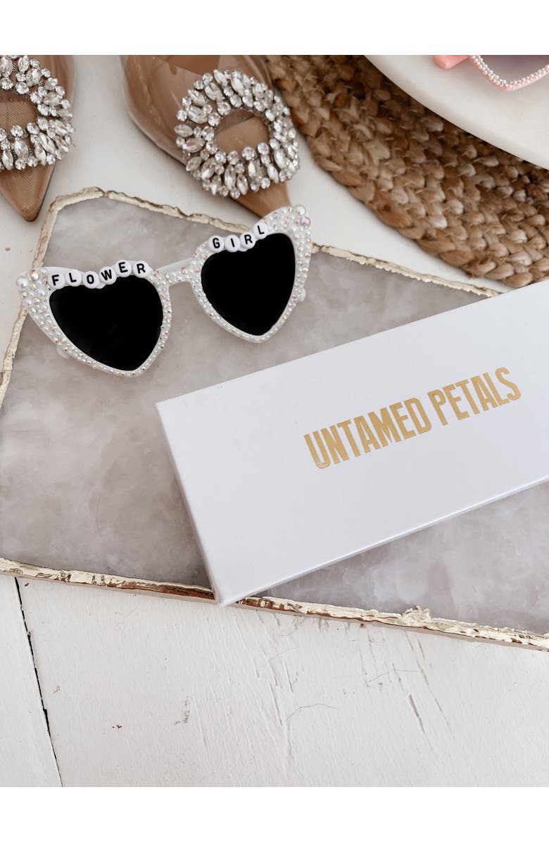 Untamed Petals Flower Girl Sunnies, Alternate, color, White