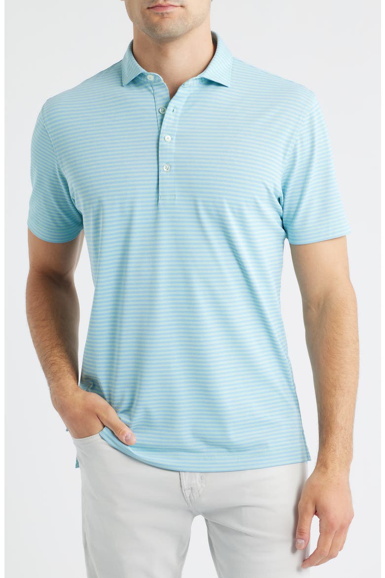 Stetsons Stripe Performance Jersey Polo, Main, color, MACAW