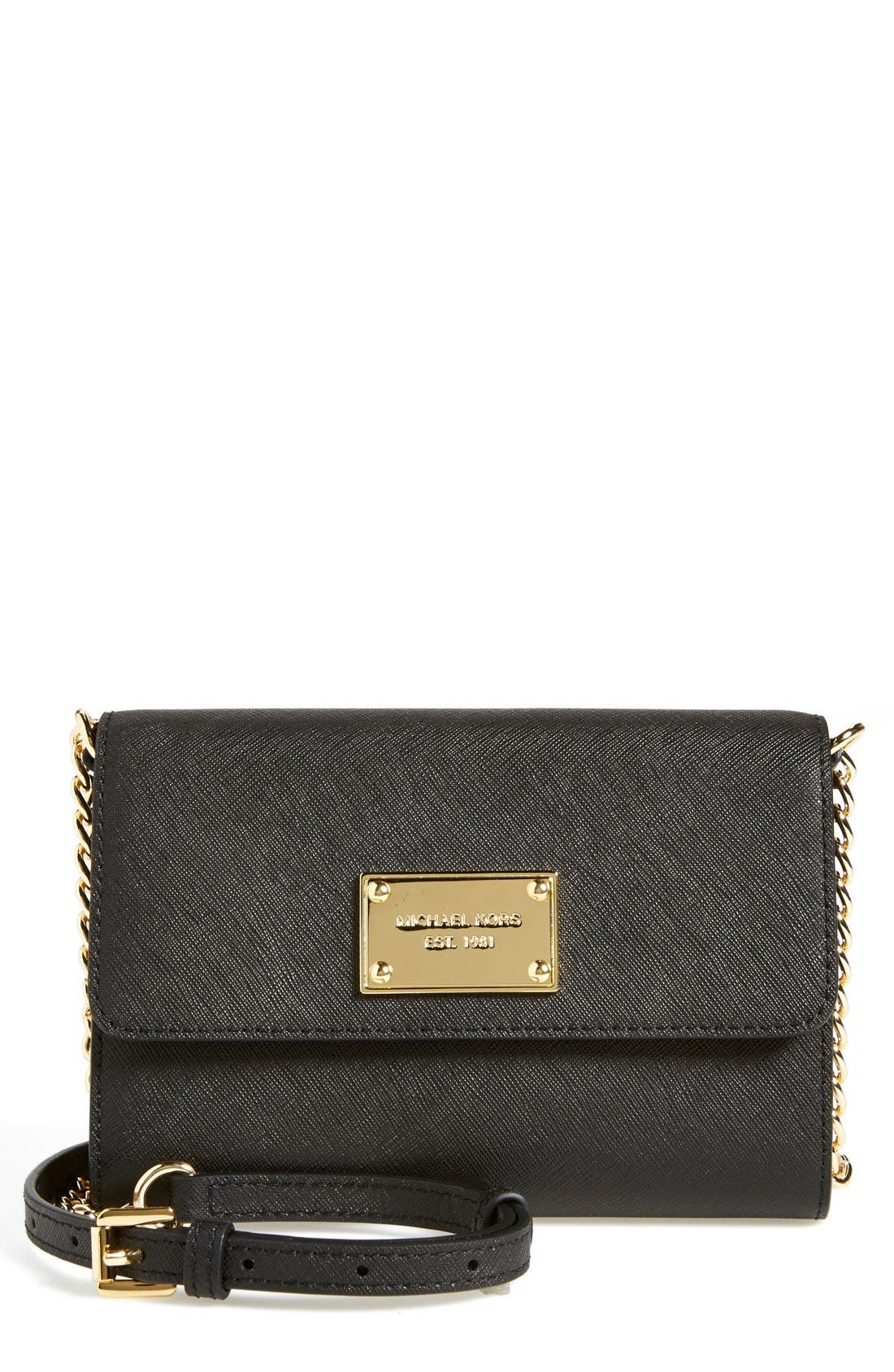 Large Phone Crossbody Bag, Main, color, BLACK