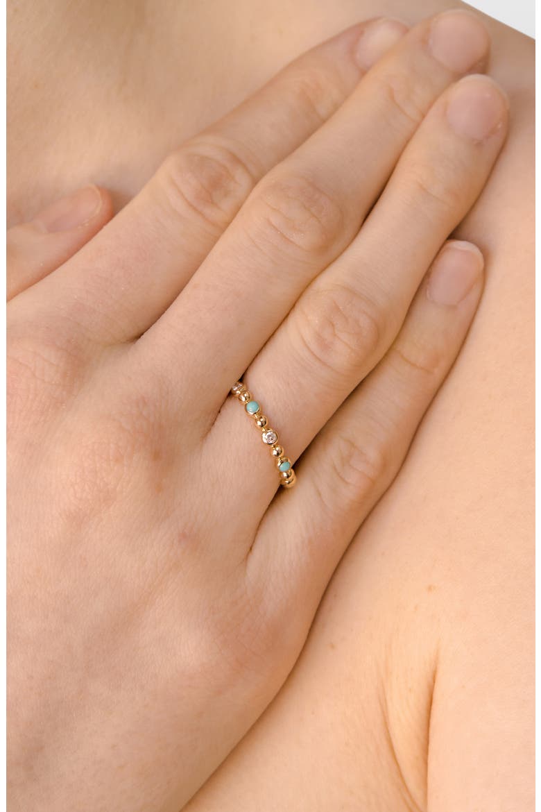 Dew Drop Étoile Diamond & Turquoise Ring, Alternate, color, GOLD