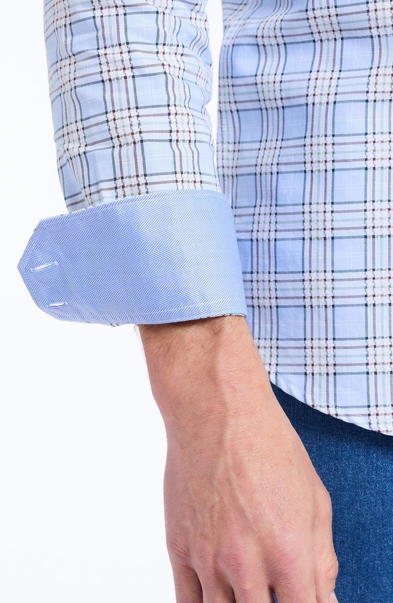 Robert Graham Portsoken Cotton Button-Up Shirt, Alternate, color, Light Blue