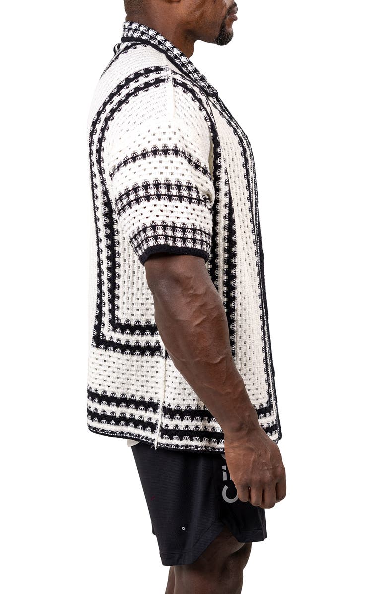 Maceoo Marthy Knit Short Sleeve Button-Up Shirt, Alternate, color,