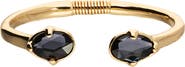 UNODE50 Rigid Bracelet Plated In 18K Gold And Black Faceted Crystals