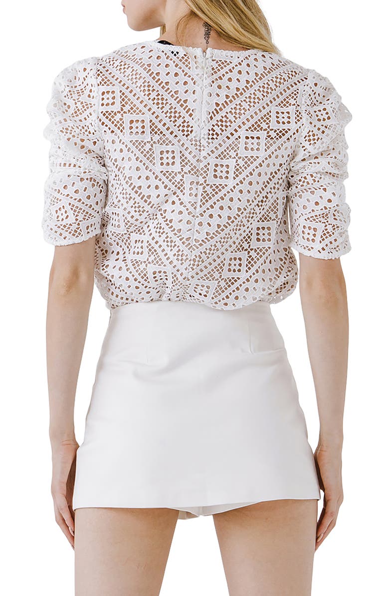 Endless Rose Chevron Stripe Lace Top, Alternate, color,